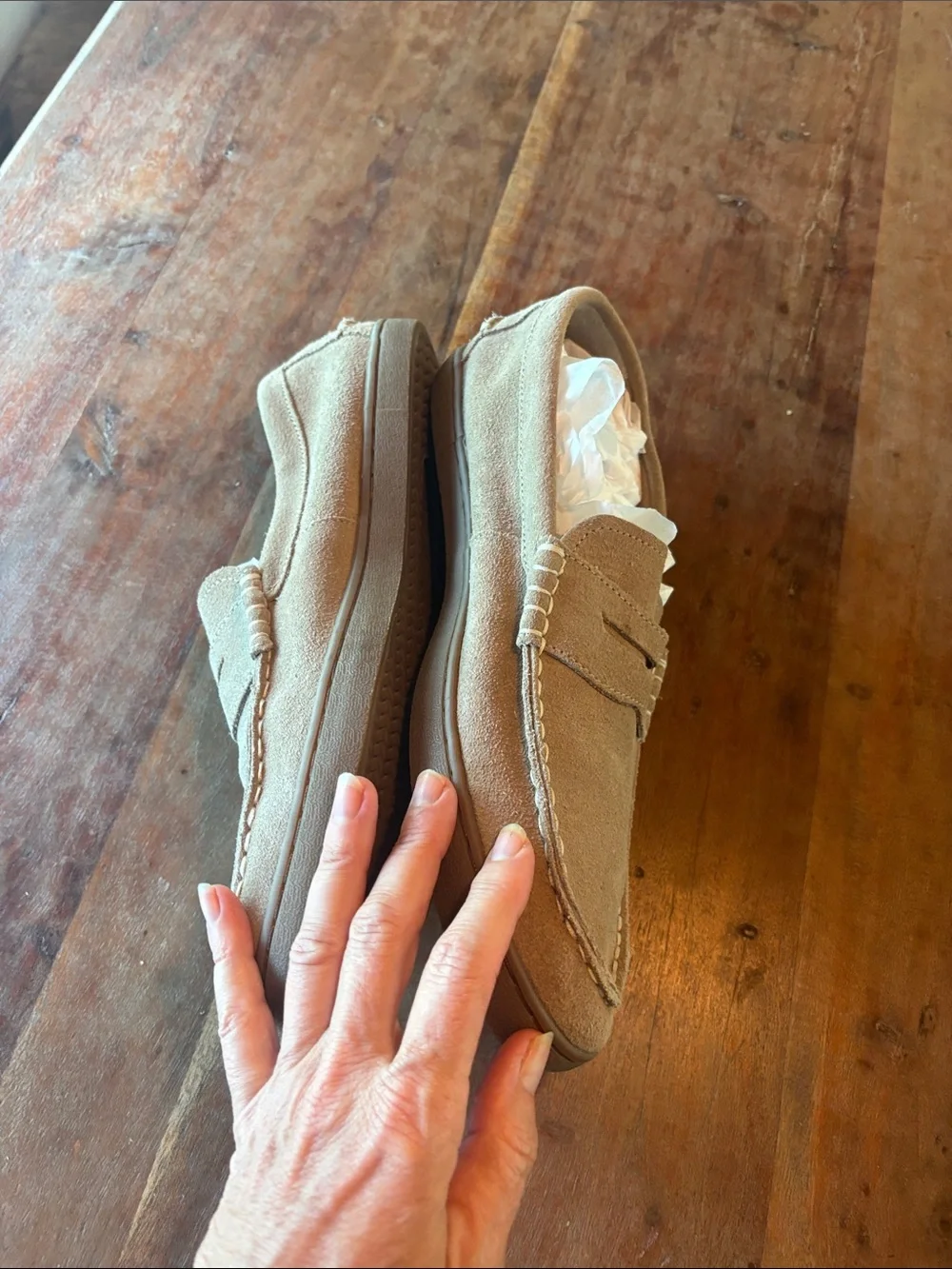 Cole Haan Shoes Pinch Long-Weekender Maine Classic Beige Suede Penny Loafers